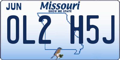 MO license plate OL2H5J