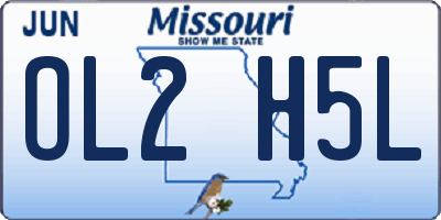 MO license plate OL2H5L