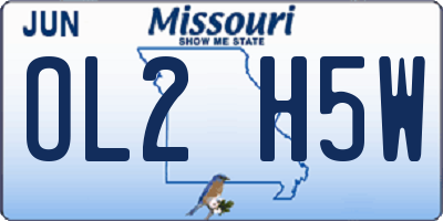 MO license plate OL2H5W