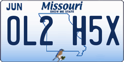 MO license plate OL2H5X