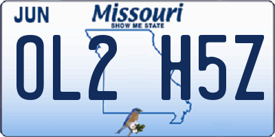 MO license plate OL2H5Z