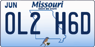 MO license plate OL2H6D