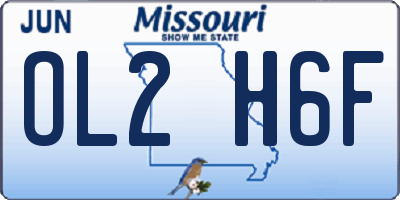 MO license plate OL2H6F