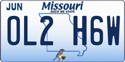MO license plate OL2H6W