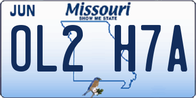 MO license plate OL2H7A