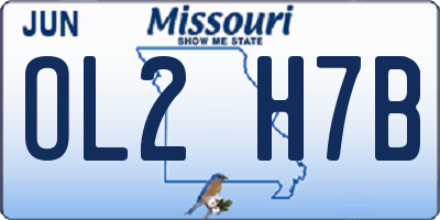 MO license plate OL2H7B
