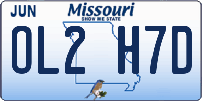 MO license plate OL2H7D