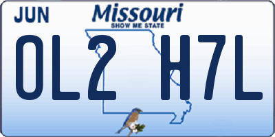 MO license plate OL2H7L