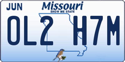 MO license plate OL2H7M