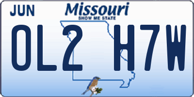 MO license plate OL2H7W