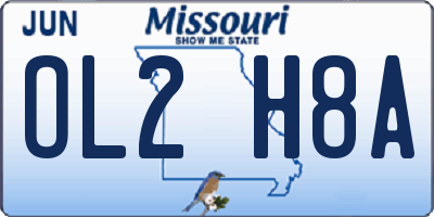 MO license plate OL2H8A