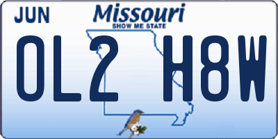 MO license plate OL2H8W