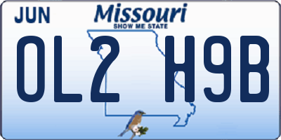 MO license plate OL2H9B