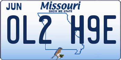 MO license plate OL2H9E