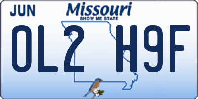 MO license plate OL2H9F