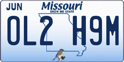 MO license plate OL2H9M