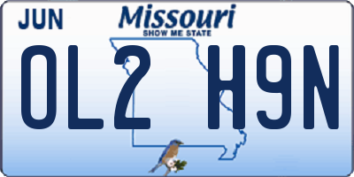 MO license plate OL2H9N