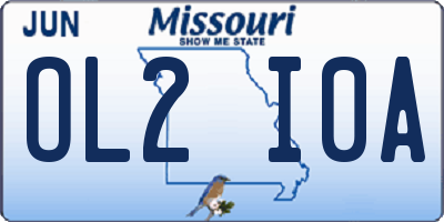 MO license plate OL2I0A