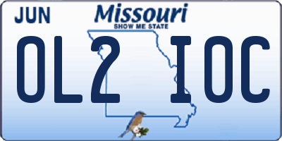 MO license plate OL2I0C