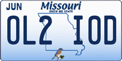 MO license plate OL2I0D