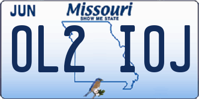 MO license plate OL2I0J
