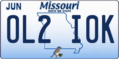 MO license plate OL2I0K