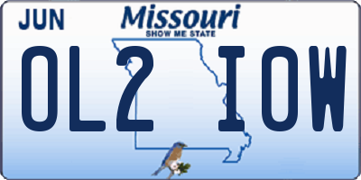 MO license plate OL2I0W