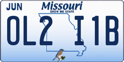 MO license plate OL2I1B