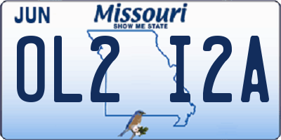 MO license plate OL2I2A