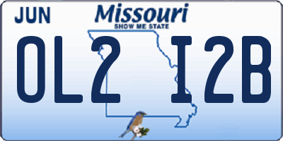MO license plate OL2I2B
