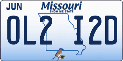 MO license plate OL2I2D
