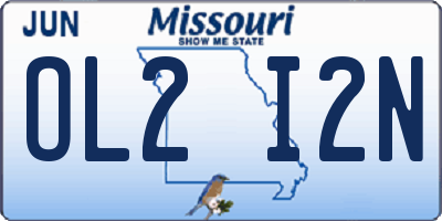 MO license plate OL2I2N