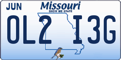 MO license plate OL2I3G