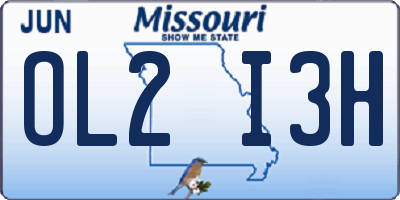 MO license plate OL2I3H