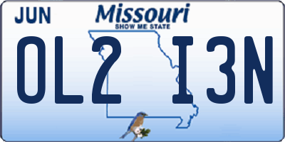 MO license plate OL2I3N