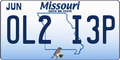 MO license plate OL2I3P