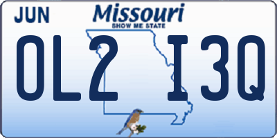 MO license plate OL2I3Q