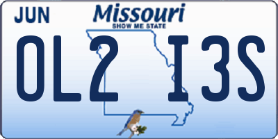 MO license plate OL2I3S