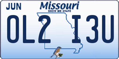 MO license plate OL2I3U