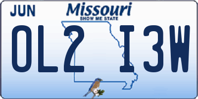 MO license plate OL2I3W