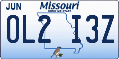 MO license plate OL2I3Z