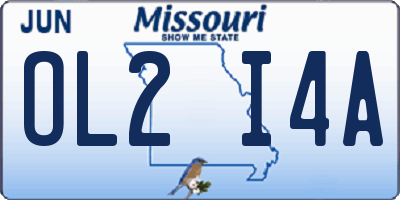 MO license plate OL2I4A