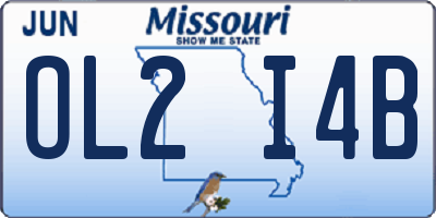 MO license plate OL2I4B