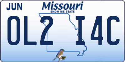 MO license plate OL2I4C