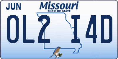 MO license plate OL2I4D