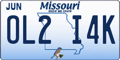 MO license plate OL2I4K