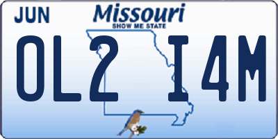 MO license plate OL2I4M