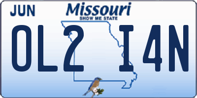 MO license plate OL2I4N