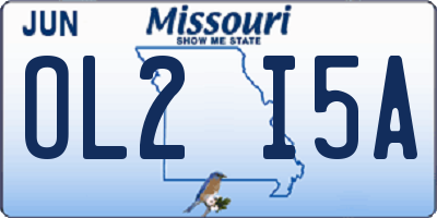 MO license plate OL2I5A