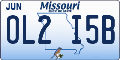 MO license plate OL2I5B